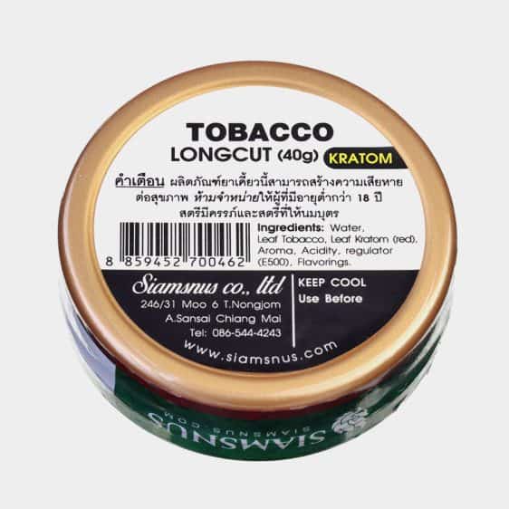 Siamsnus Longcut Kratom Tobacco Backside