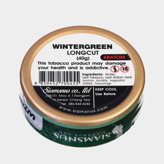 Siamsnus Longcut Kratom Wintergreen Backside