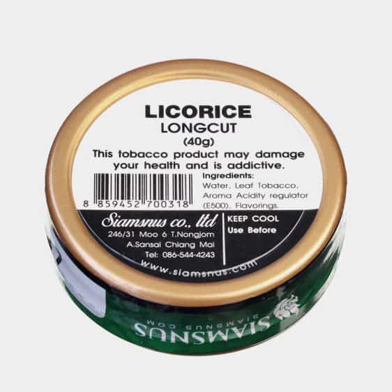 Siamsnus Longcut Licorice Backside