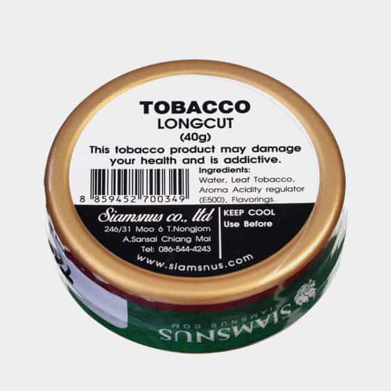 Siamsnus Longcut Tobacco Backside