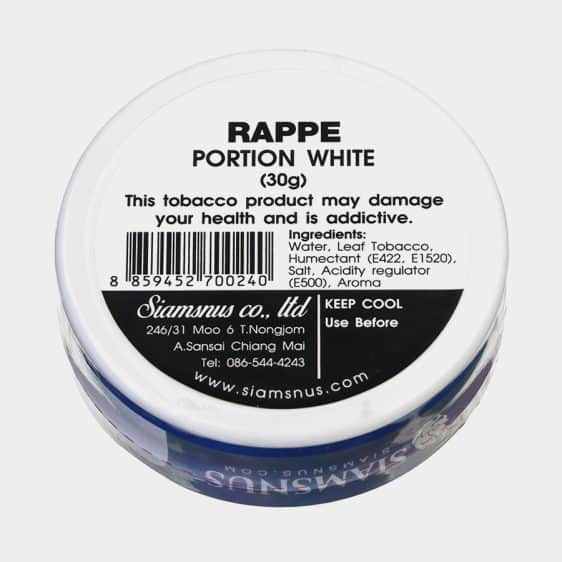 Siamsnus Rappe White Portion Backside