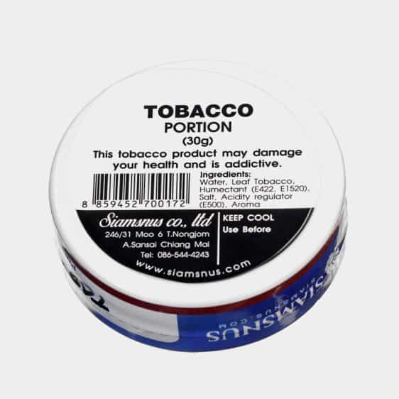 Siamsnus Tobacco Portion Backside