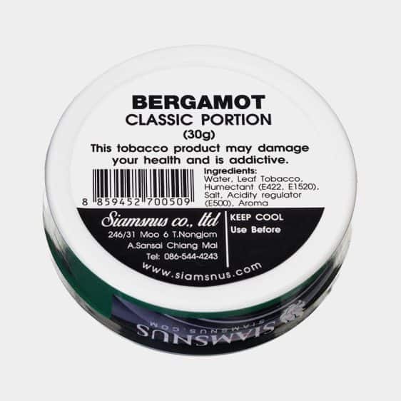 Siamsnus Bergamot Classic Portion Backside