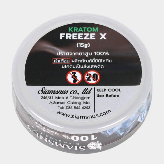 Siamsnus Freeze X Kratom Backside View